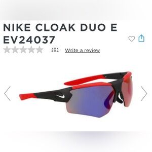 Nike Cloak Duo Sunglasses — Black Frame with Red Top and Iridescent Lenses